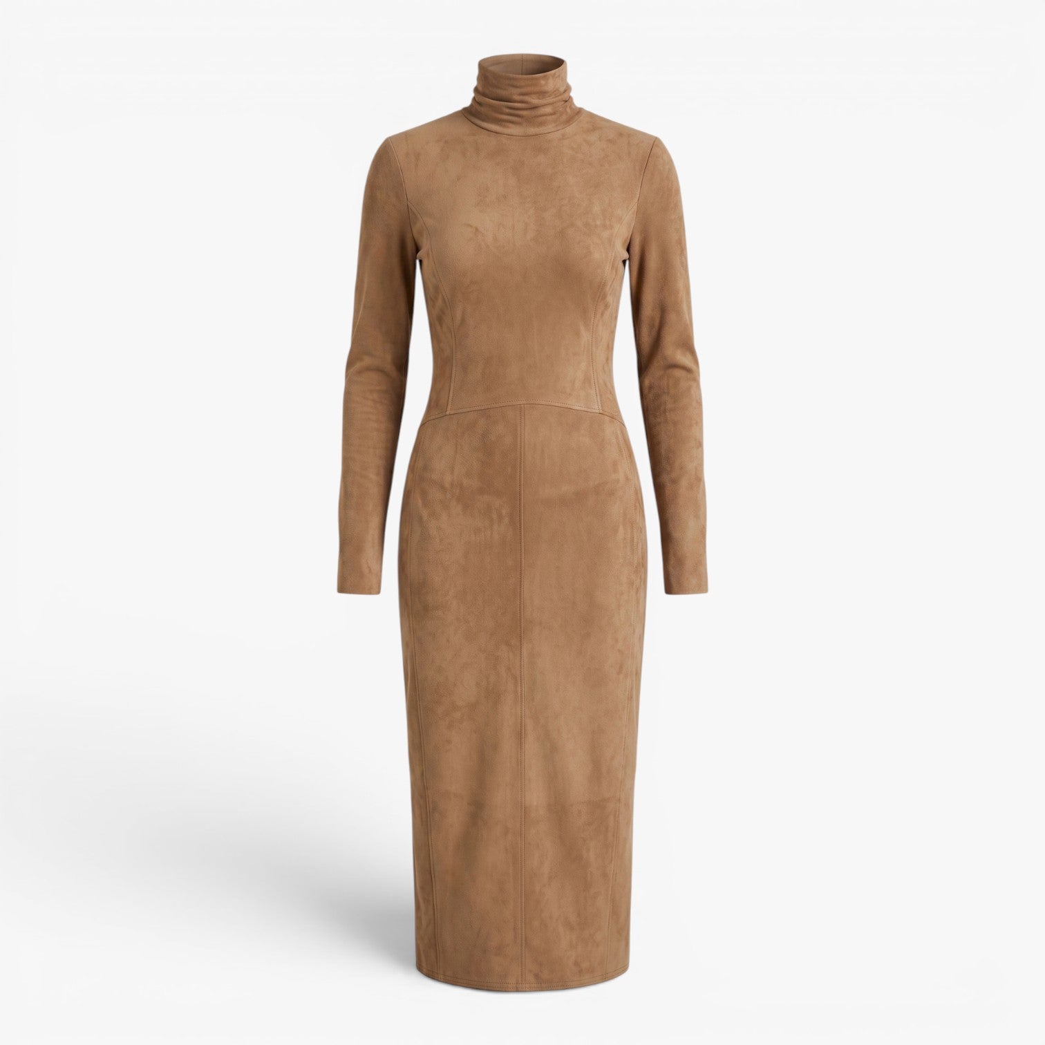 Old Fortune | Dames Midi-jurk met Hoge Col en Getailleerde Pasvorm