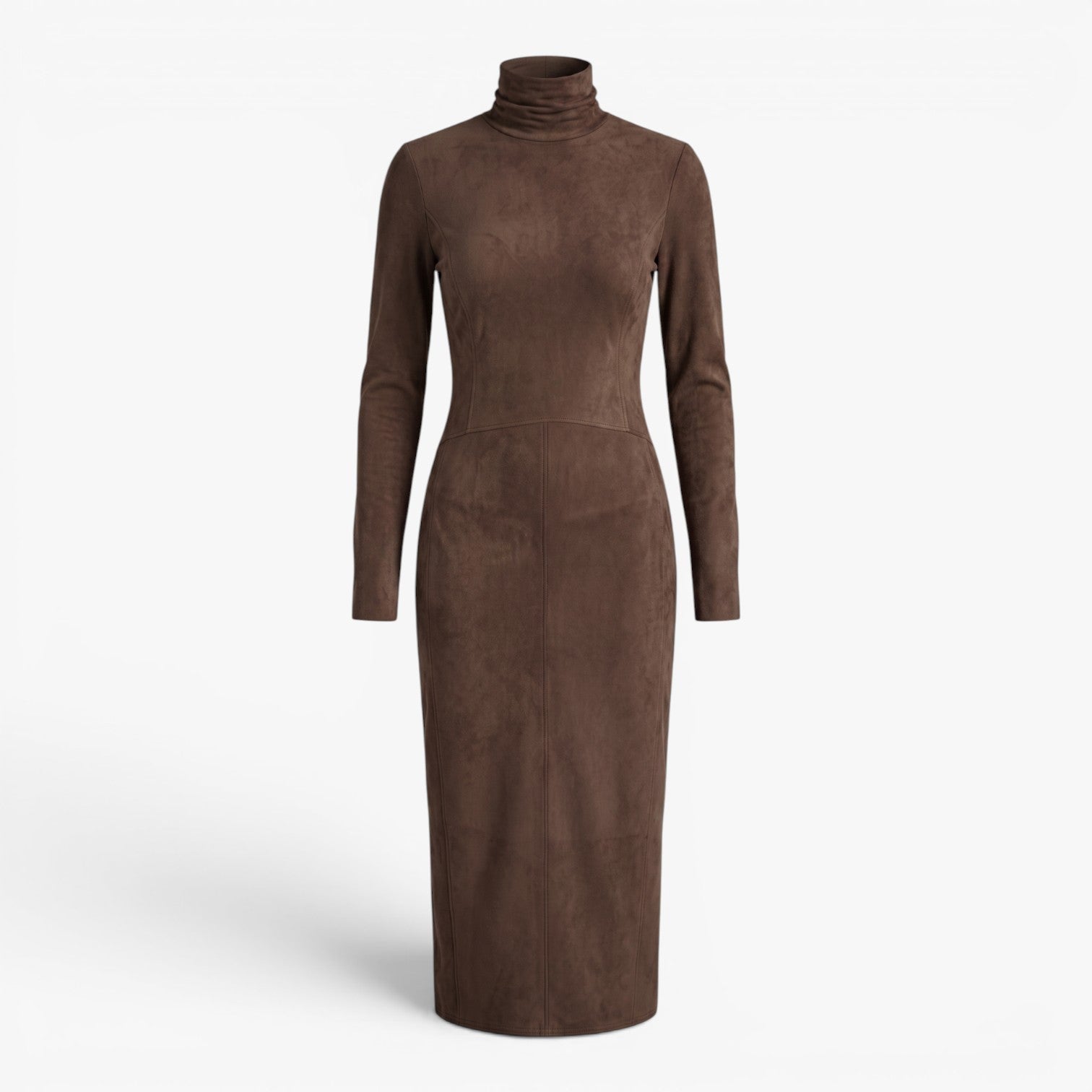 Old Fortune | Women's Midi Dress with High Turtleneck and Fitted Cut