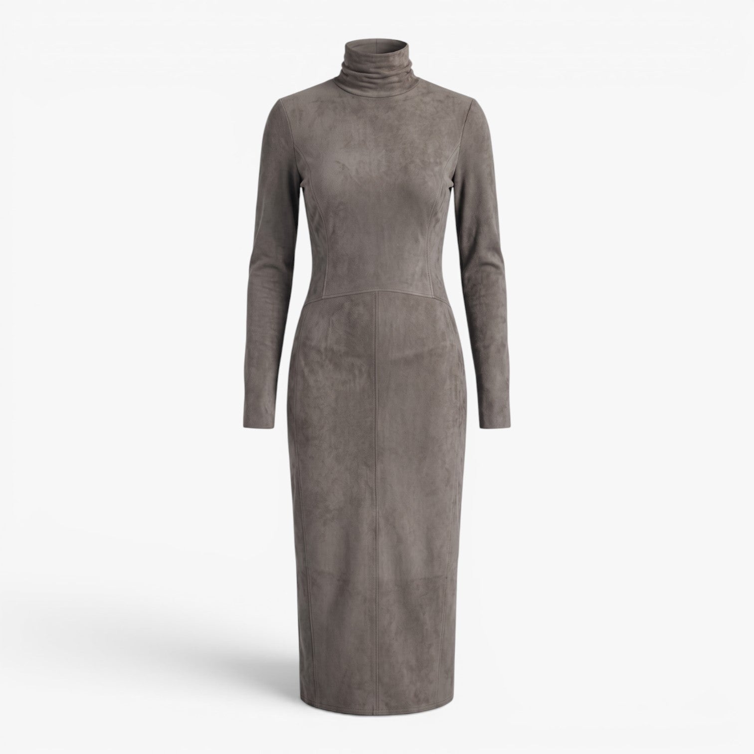 Old Fortune | Women's Midi Dress with High Turtleneck and Fitted Cut
