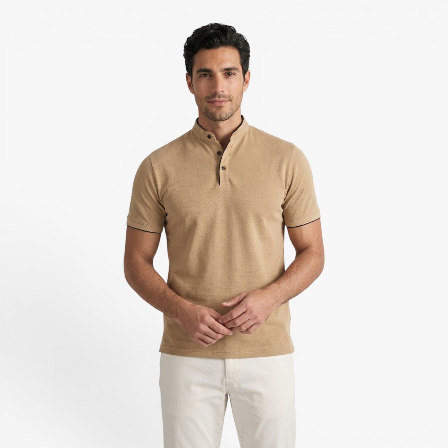 Old Fortune | Herren-Poloshirt mit Stehkragen und minimalistischem Verschluss