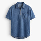 Old Fortune | Heren T-shirt met Rits en Borstzak
