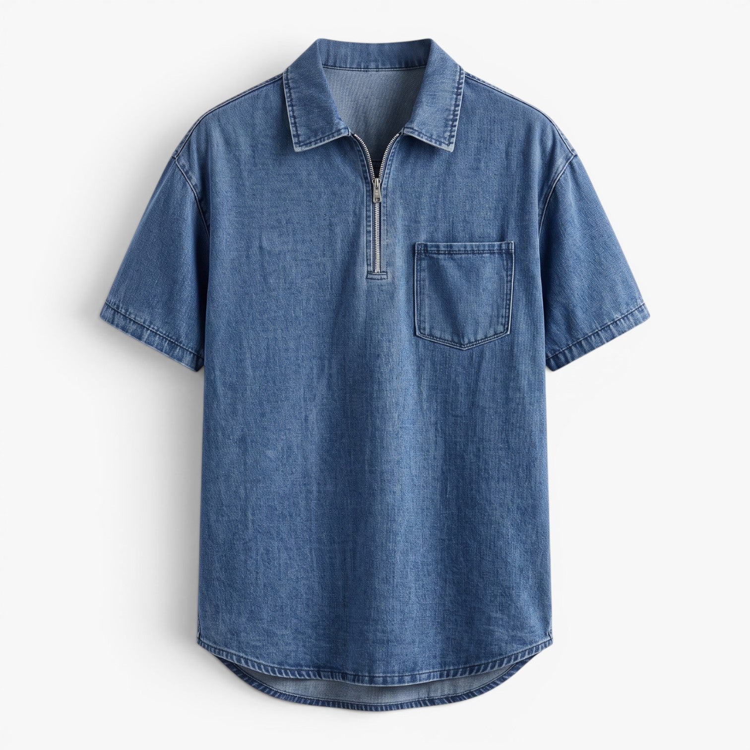 Old Fortune | Heren T-shirt met Rits en Borstzak
