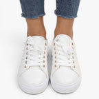 Old Fortune | Dames Gewatteerde Casual Sneakers met Metallic Accent
