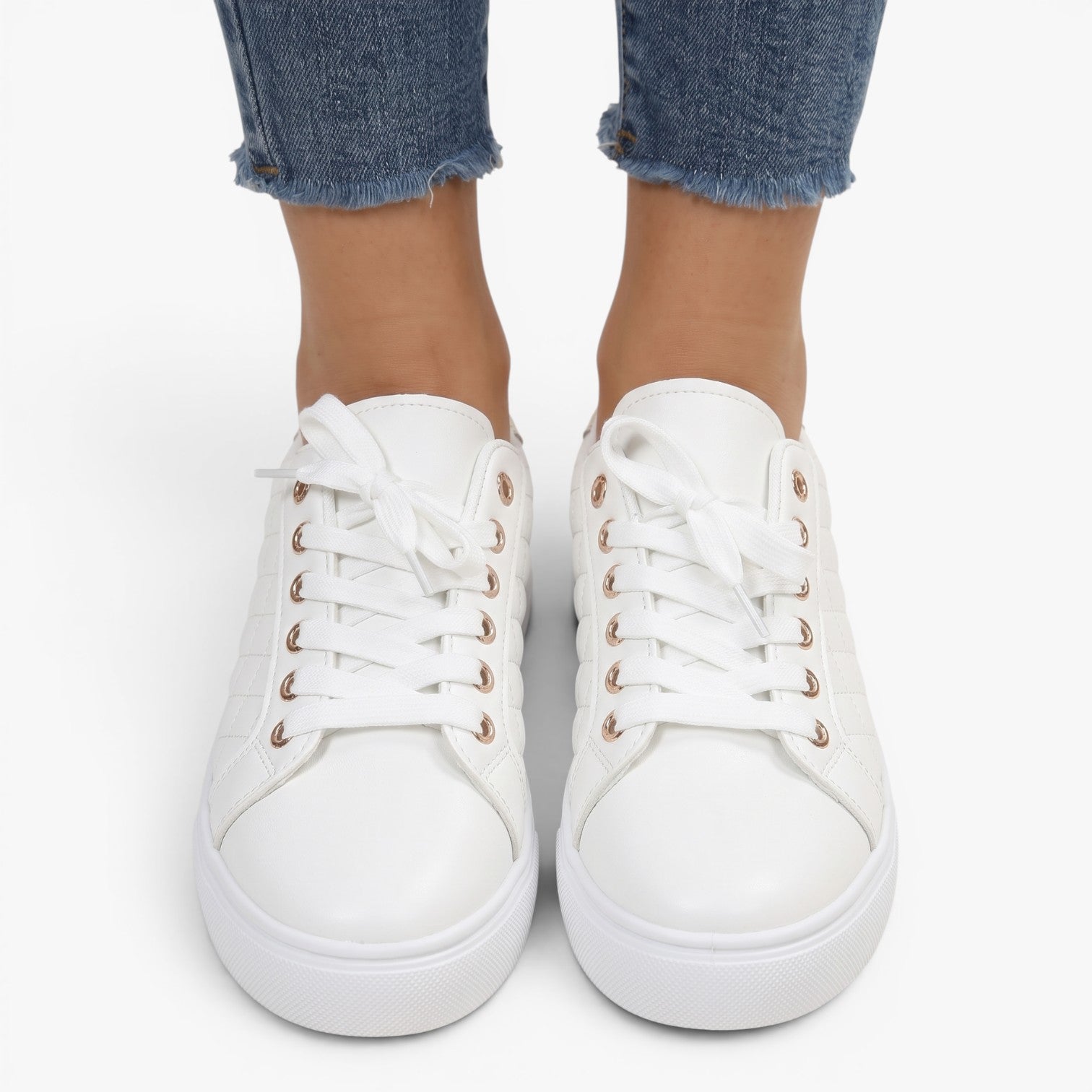 Old Fortune | Dames Gewatteerde Casual Sneakers met Metallic Accent