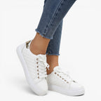 Old Fortune | Dames Gewatteerde Casual Sneakers met Metallic Accent