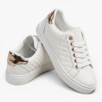 Old Fortune | Dames Gewatteerde Casual Sneakers met Metallic Accent