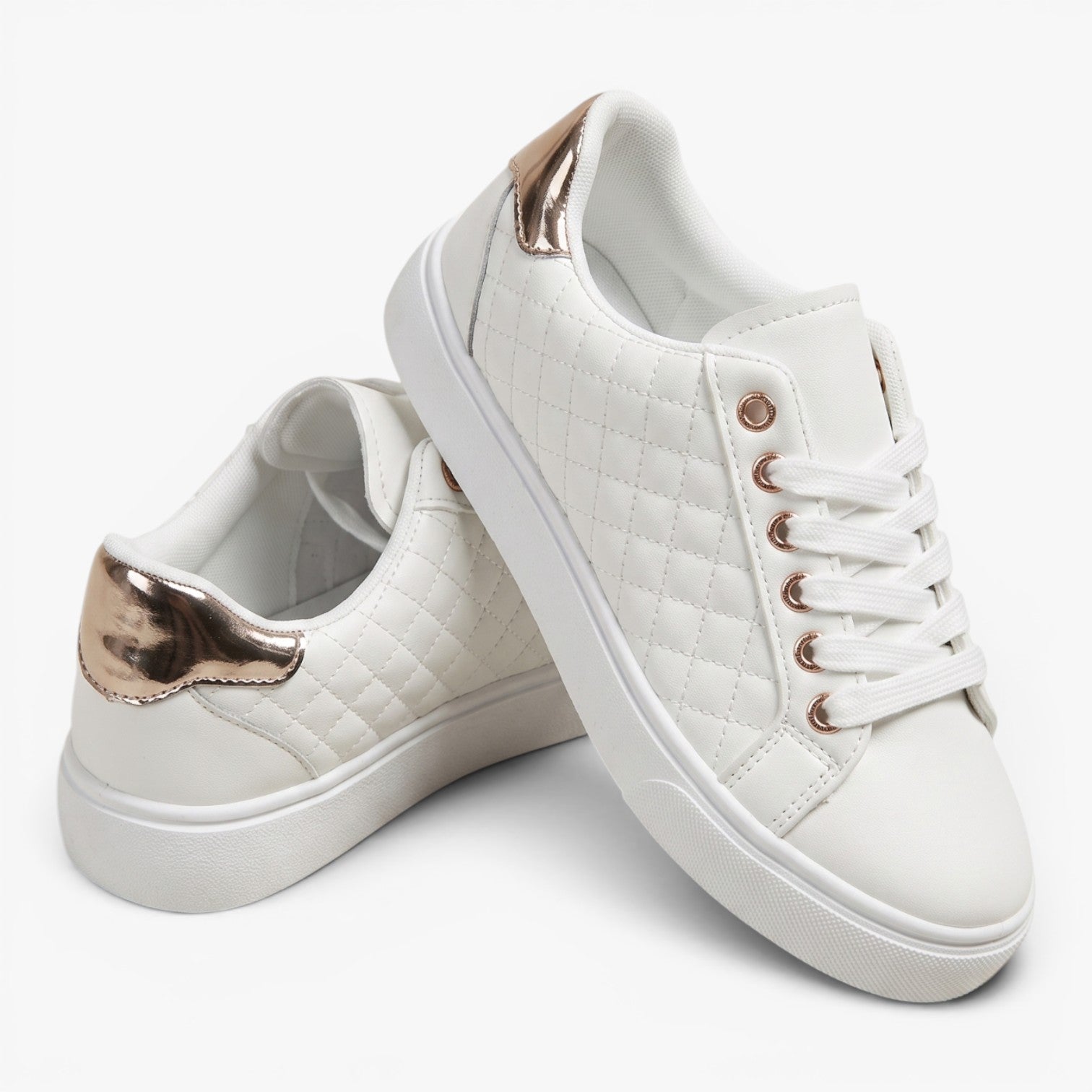 Old Fortune | Dames Gewatteerde Casual Sneakers met Metallic Accent