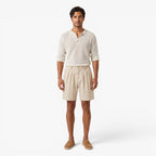 Old Fortune | Heren Linnen Shorts Amalfi met Plooien