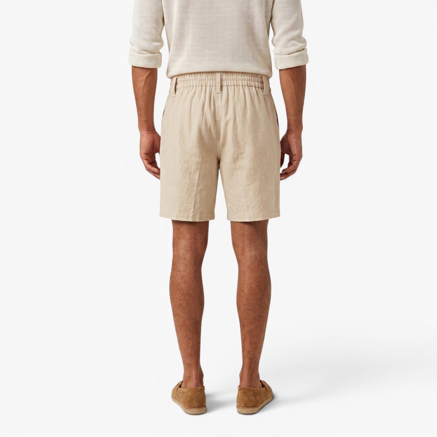 Old Fortune | Heren Linnen Shorts Amalfi met Plooien