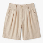 Old Fortune | Heren Linnen Shorts Amalfi met Plooien
