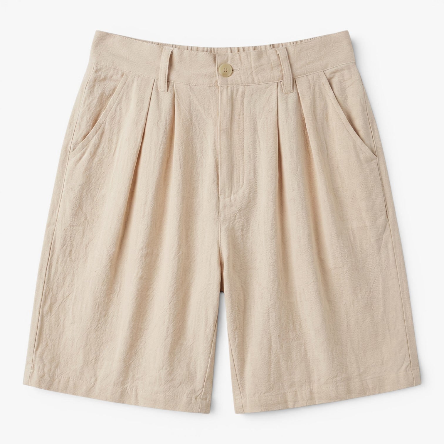 Old Fortune | Heren Linnen Shorts Amalfi met Plooien