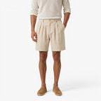Old Fortune | Heren Linnen Shorts Amalfi met Plooien