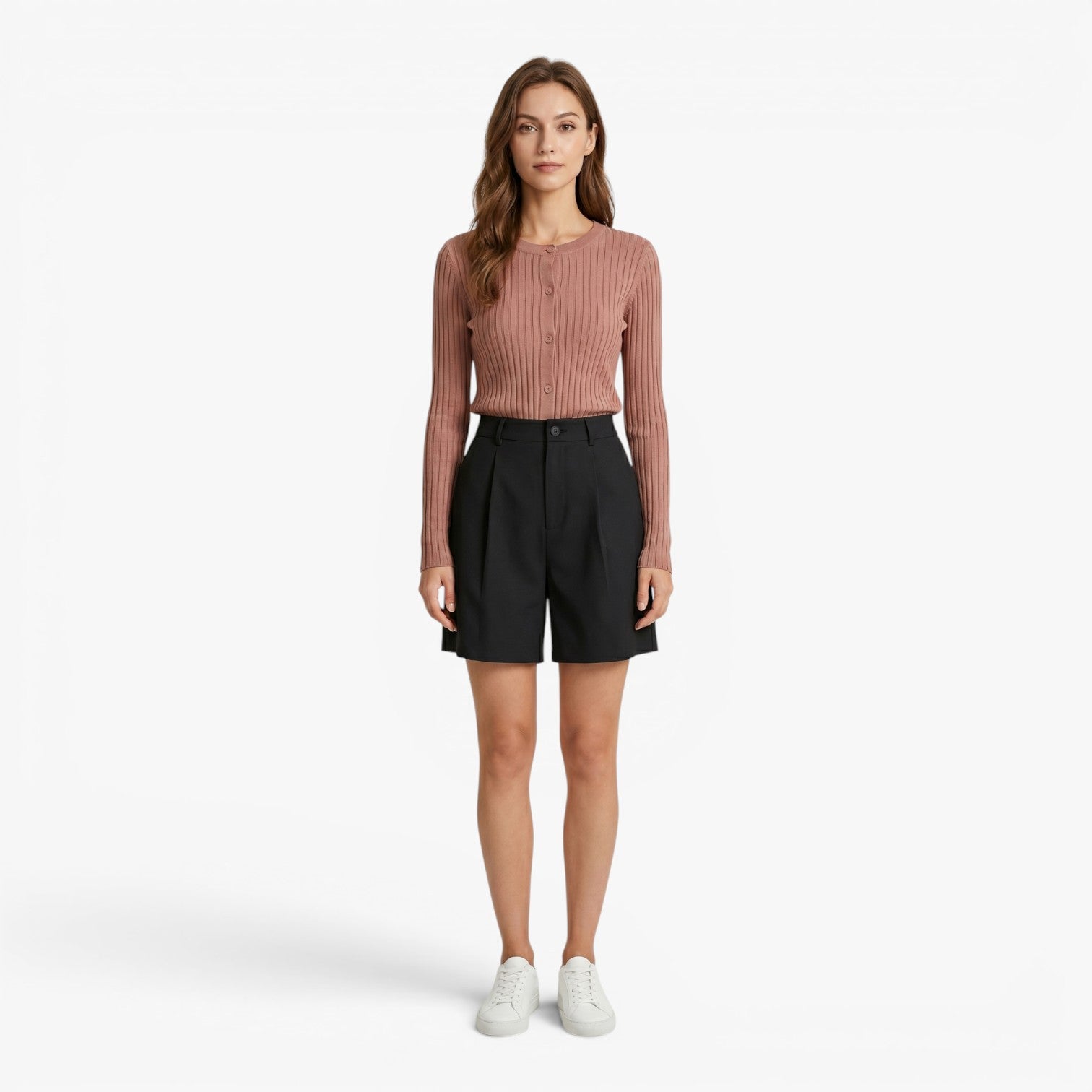 Old Fortune | Women's Elegant High-Waisted Shorts with Pleats