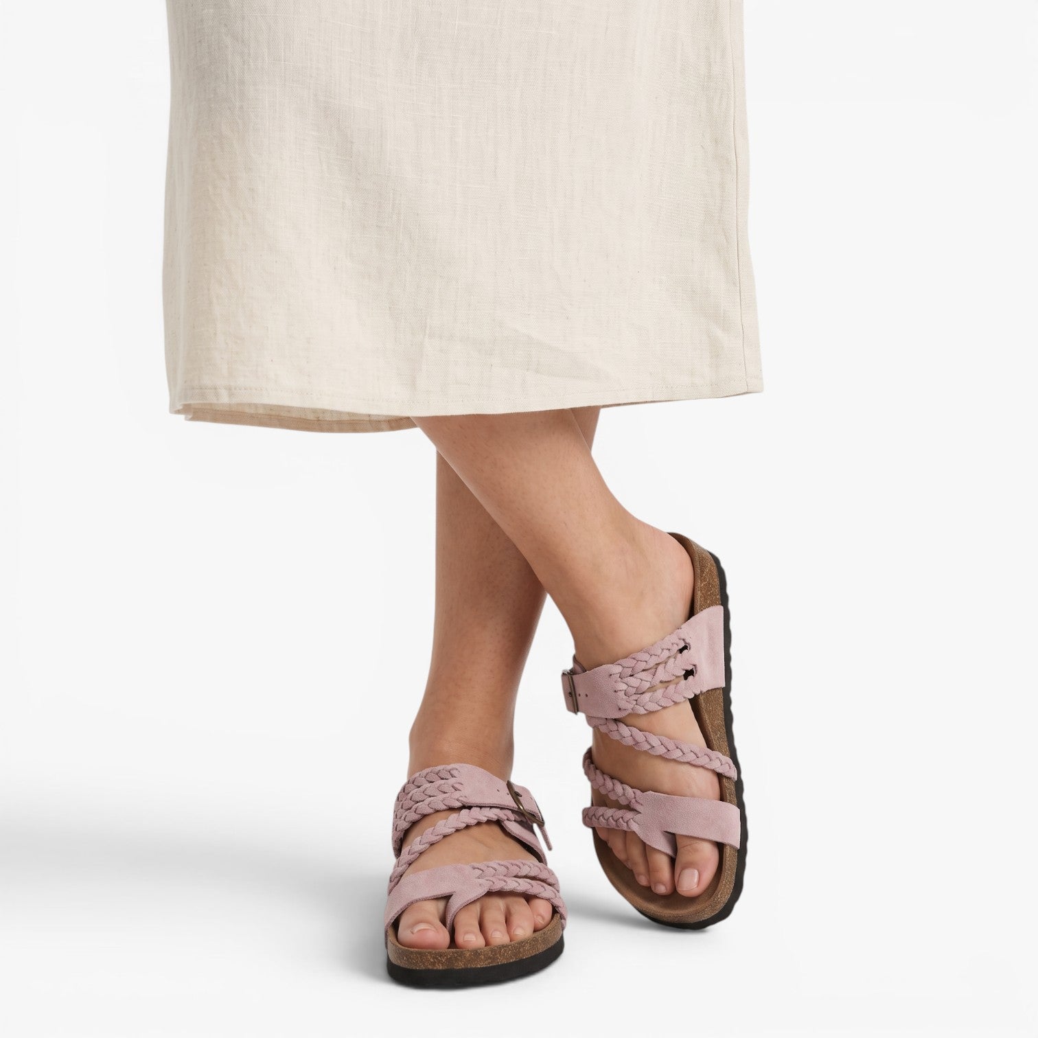 Old Fortune | Dames sandalen met gevlochten bandjes en verstelbare sluiting