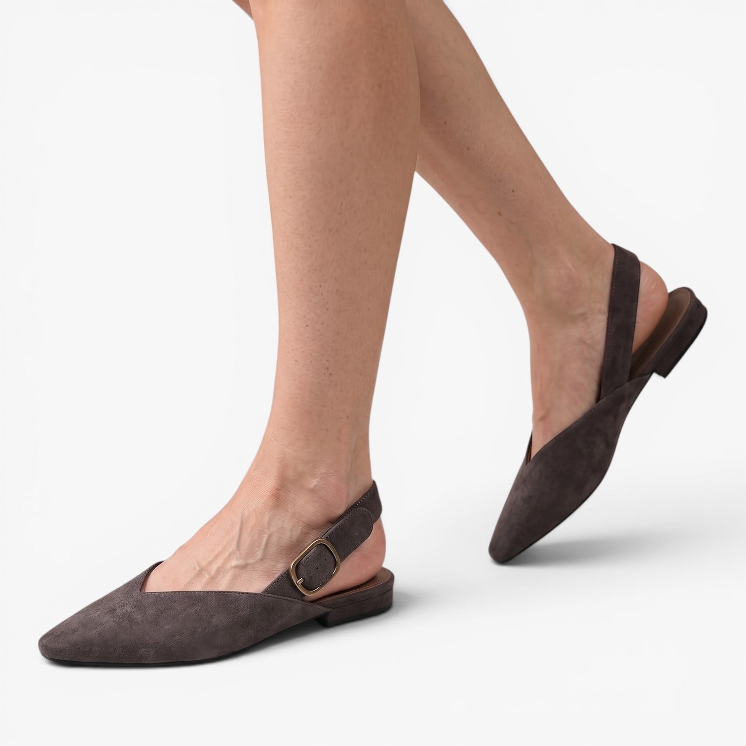 Old Fortune | Dames Suède Slingback Pumps met Puntige Neus
