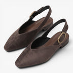 Old Fortune | Dames Suède Slingback Pumps met Puntige Neus