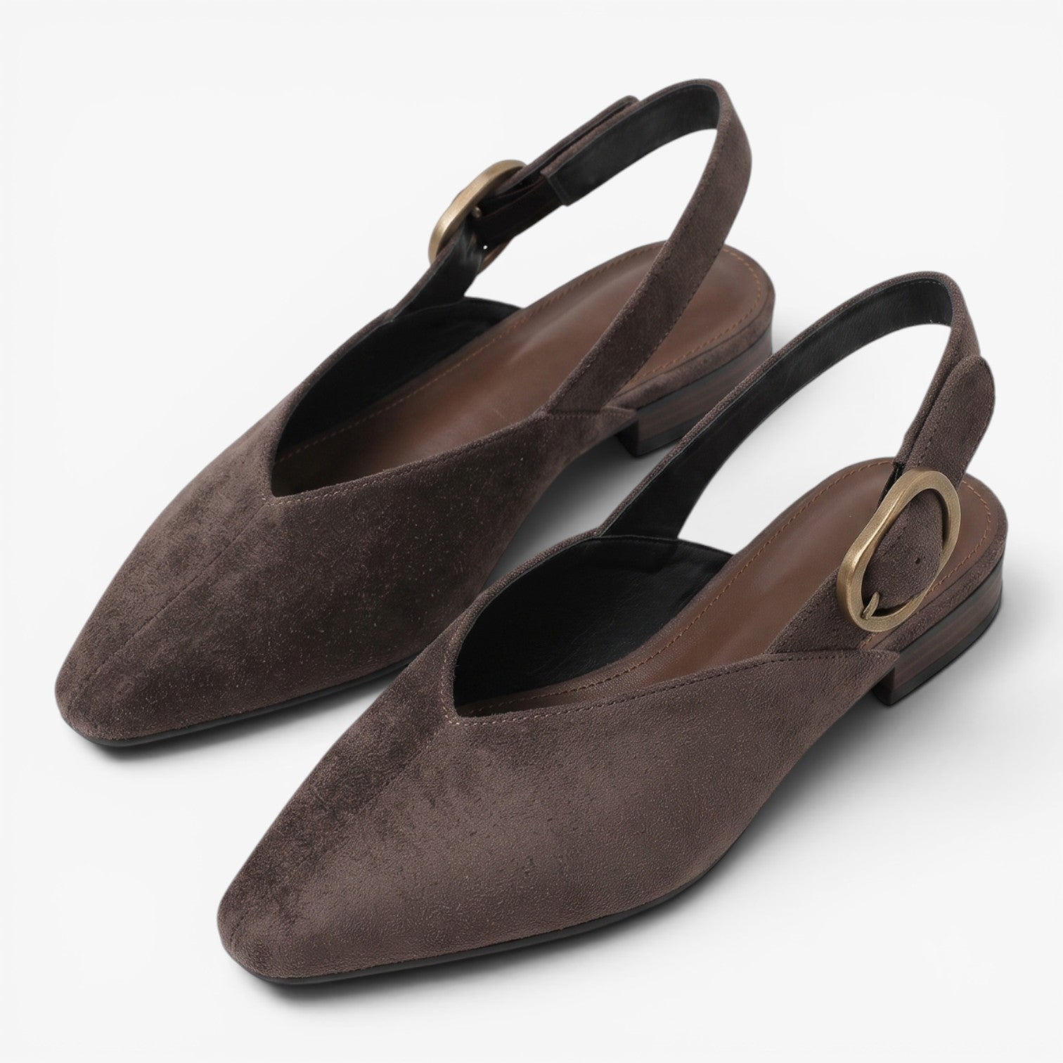 Old Fortune | Dames Suède Slingback Pumps met Puntige Neus