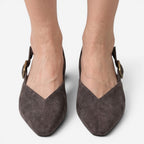 Old Fortune | Dames Suède Slingback Pumps met Puntige Neus