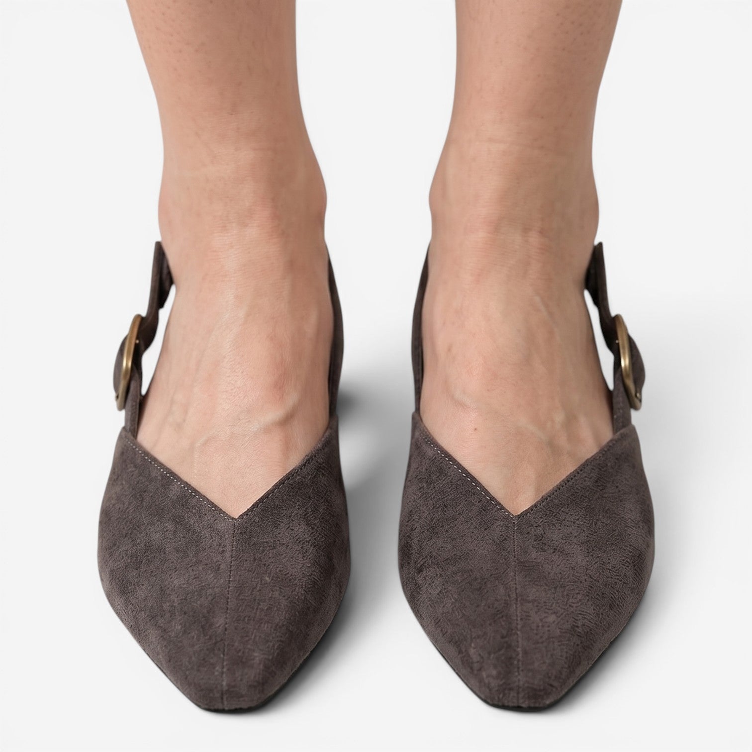 Old Fortune | Dames Suède Slingback Pumps met Puntige Neus