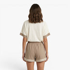Old Fortune | Damen-Sommer-Set mit V-Ausschnitt Bluse und Shorts  