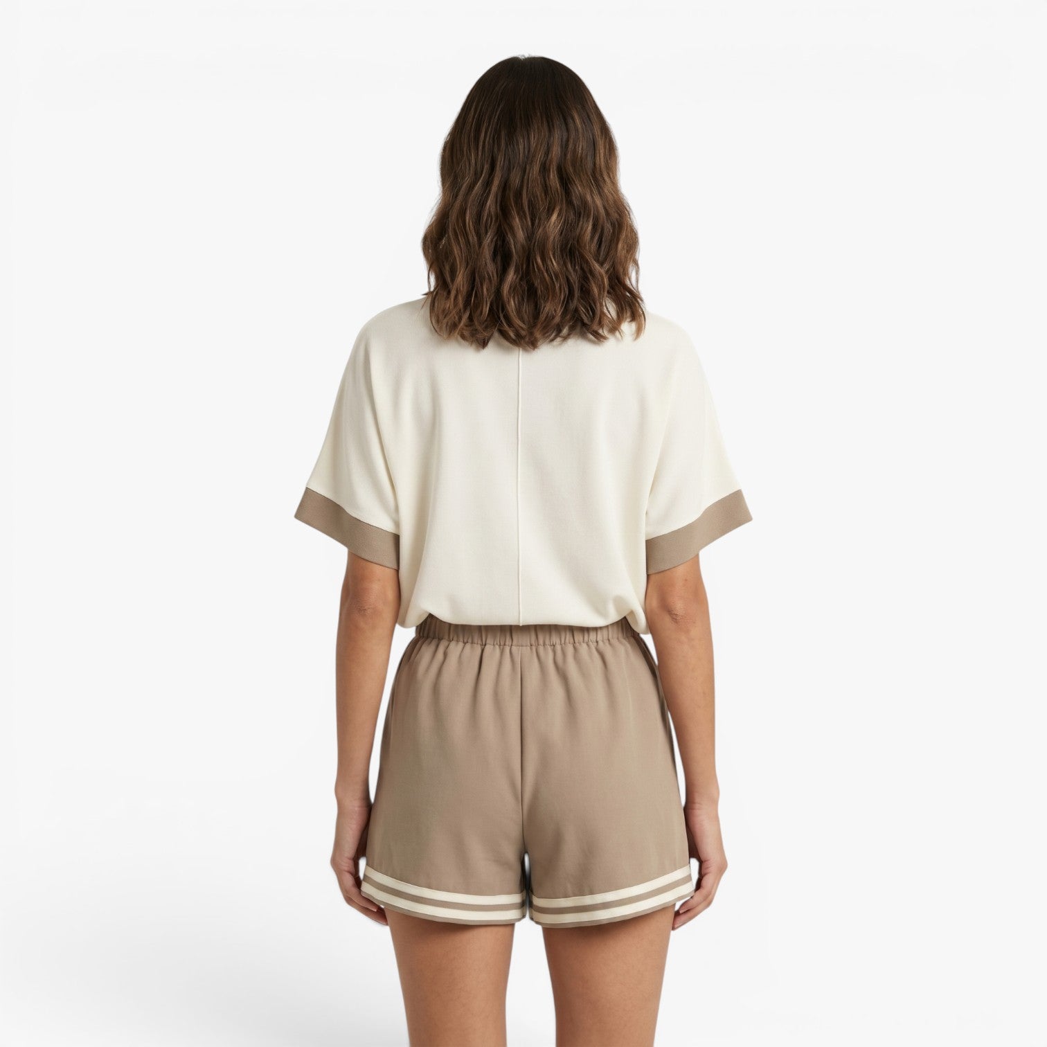 Old Fortune | Damen-Sommer-Set mit V-Ausschnitt Bluse und Shorts  