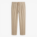 Old Fortune | Heren Linnen Broek Smart Casual met Plooien en Rechte Pijp