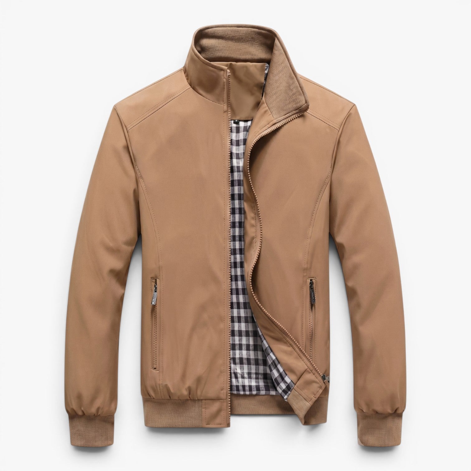 Old Fortune | Men's Smart Casual Bomber Jacket with Stand Collar