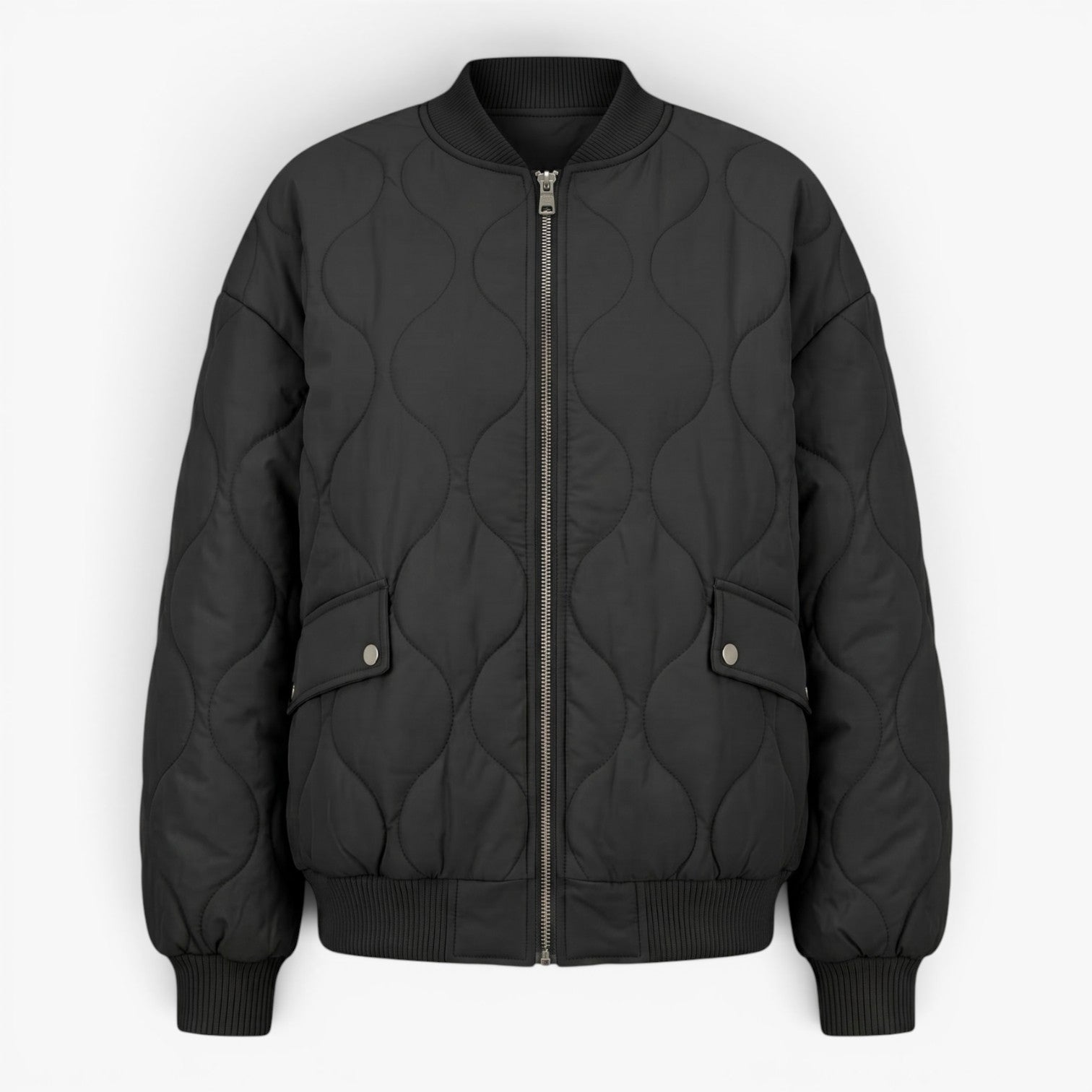 Old Fortune | Damska Pikowana Kurtka Bomber Oversize