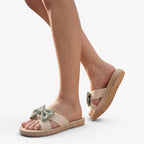 Old Fortune | Dames slippers met strik in boho-stijl