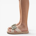 Old Fortune | Dames slippers met strik in boho-stijl