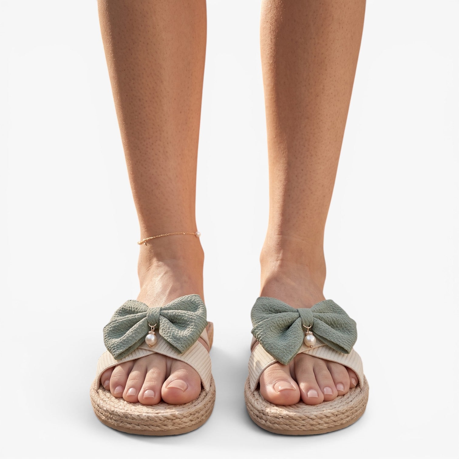 Old Fortune | Dames slippers met strik in boho-stijl