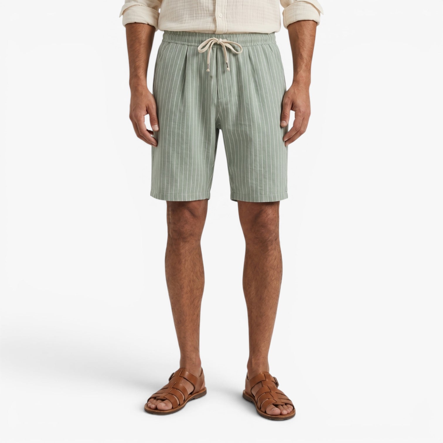 Old Fortune | Heren Linnen Shorts Riviera met Strepen