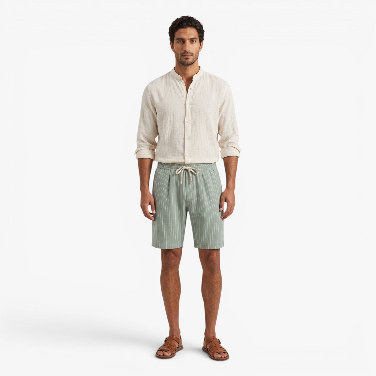 Old Fortune | Heren Linnen Shorts Riviera met Strepen