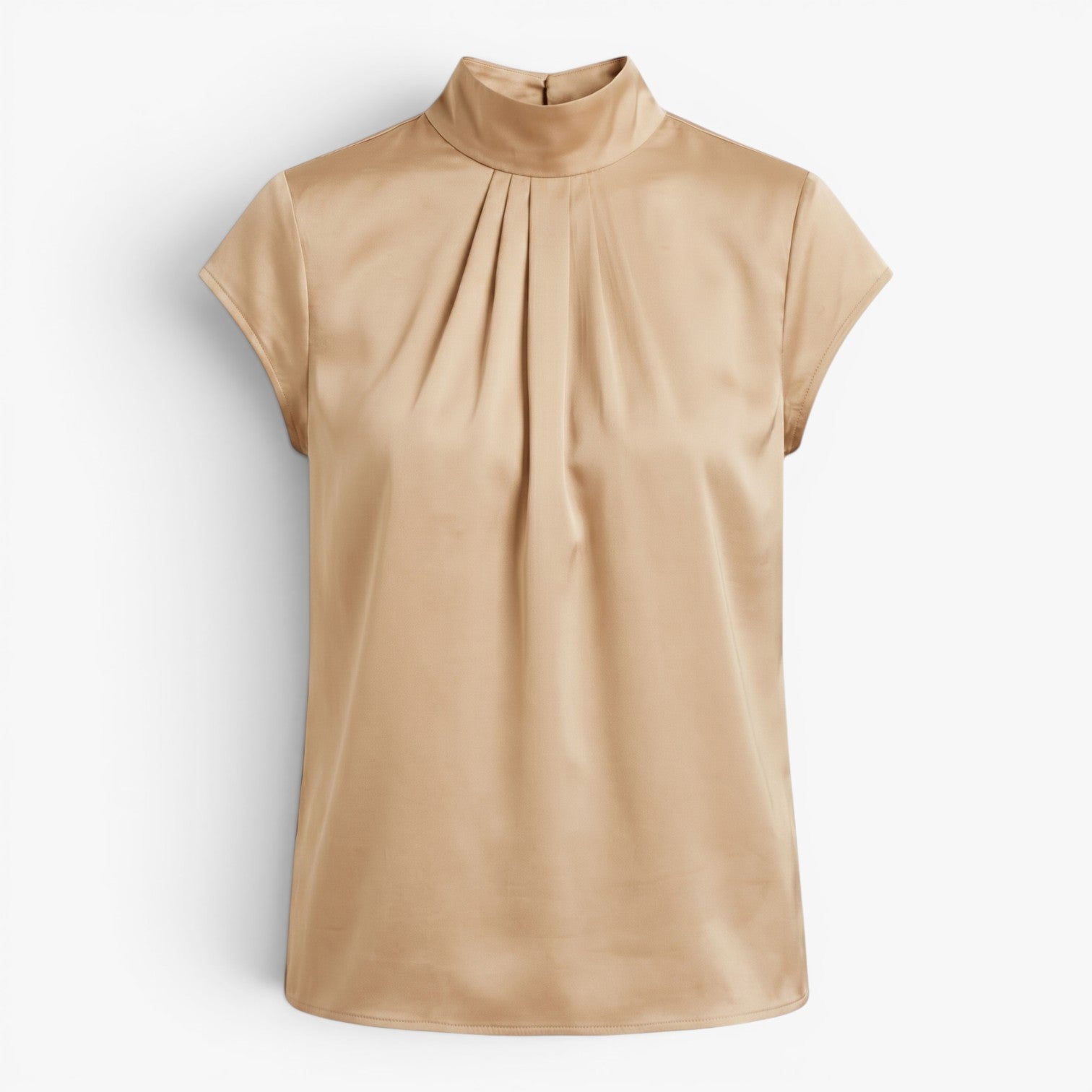 Old Fortune | Elegante Bluse mit Stehkragen und Feinen Falten