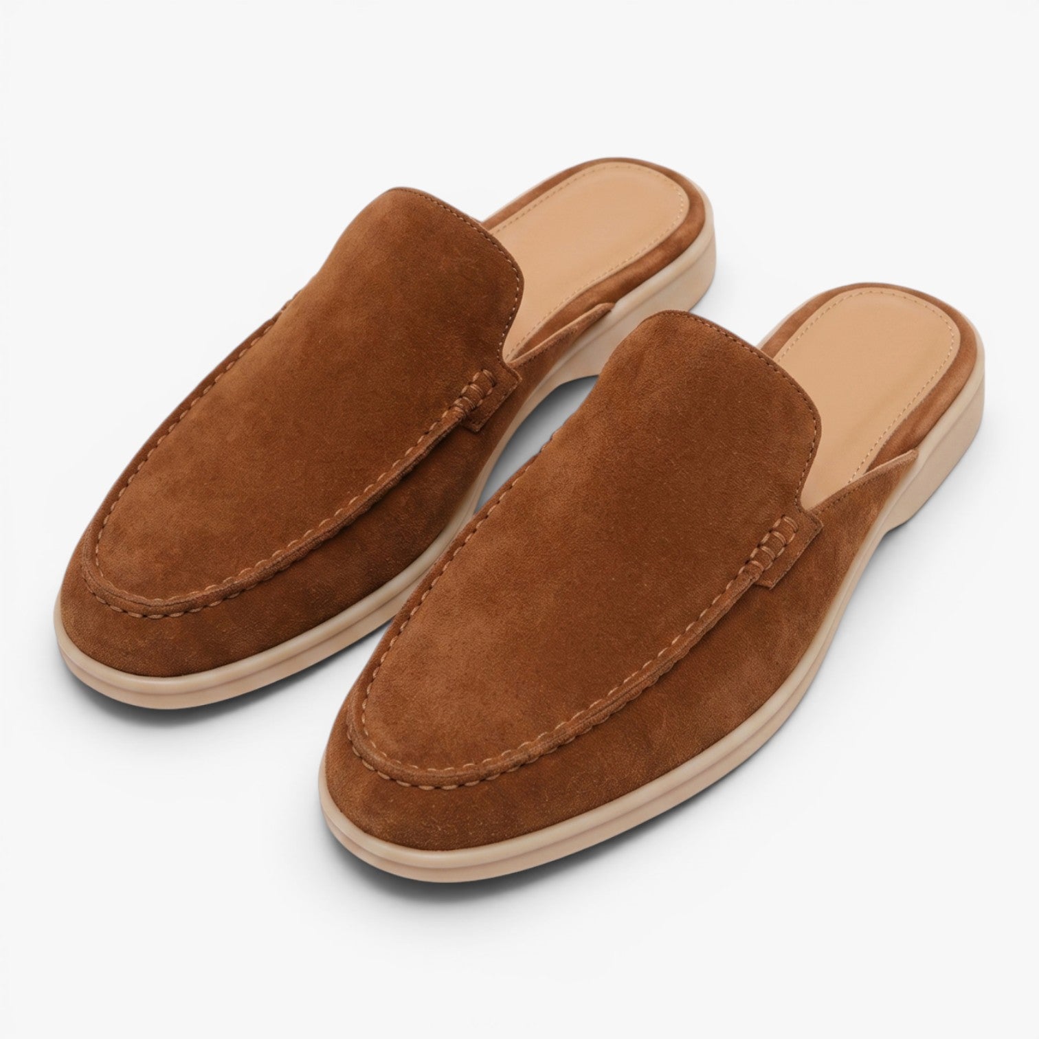Old Fortune | Heren suède loaferslippers met open hiel