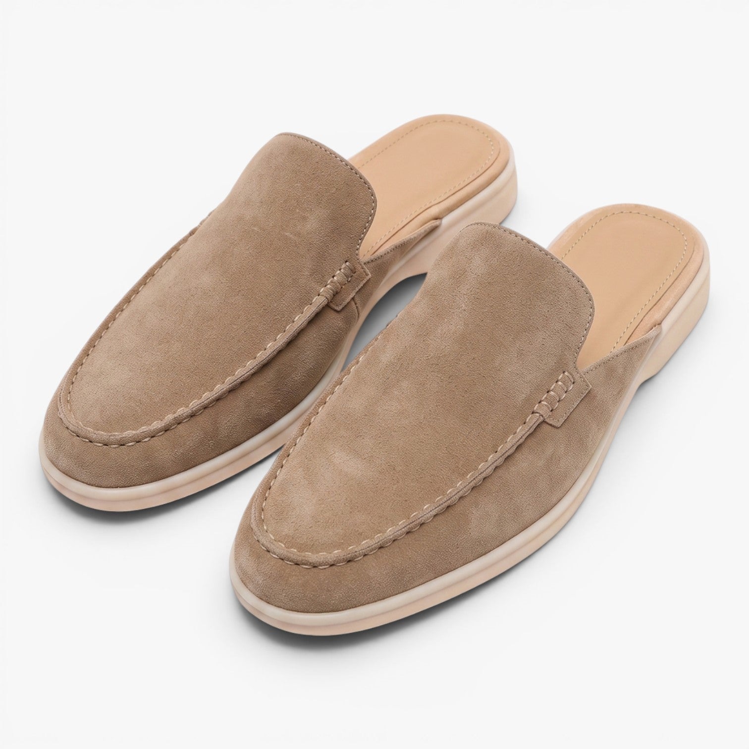 Old Fortune | Heren suède loaferslippers met open hiel