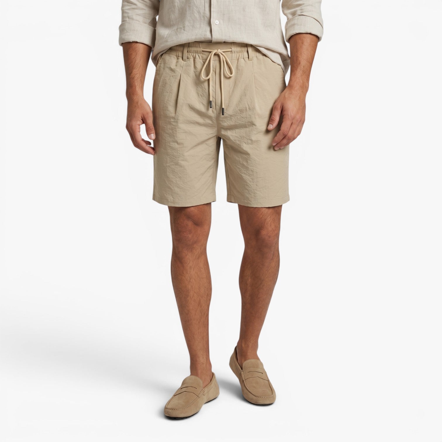 Old Fortune | Heren Linnen Shorts Coastal met Verstelbare Tailleband