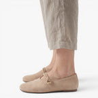 Old Fortune | Dames suède mocassins met decoratieve koordaccenten