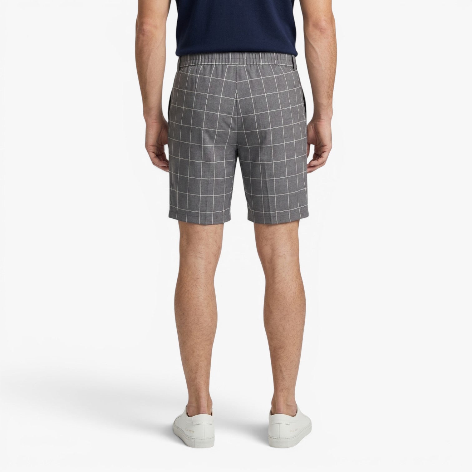 Old Fortune | Heren Short Monaco met Windowpane Ruitjes