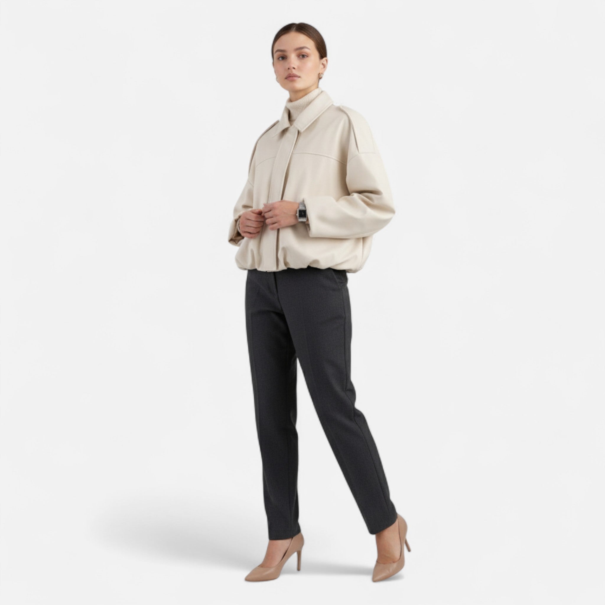 Old Fortune | Damska kurtka zamszowa typu bomber w stylu vintage