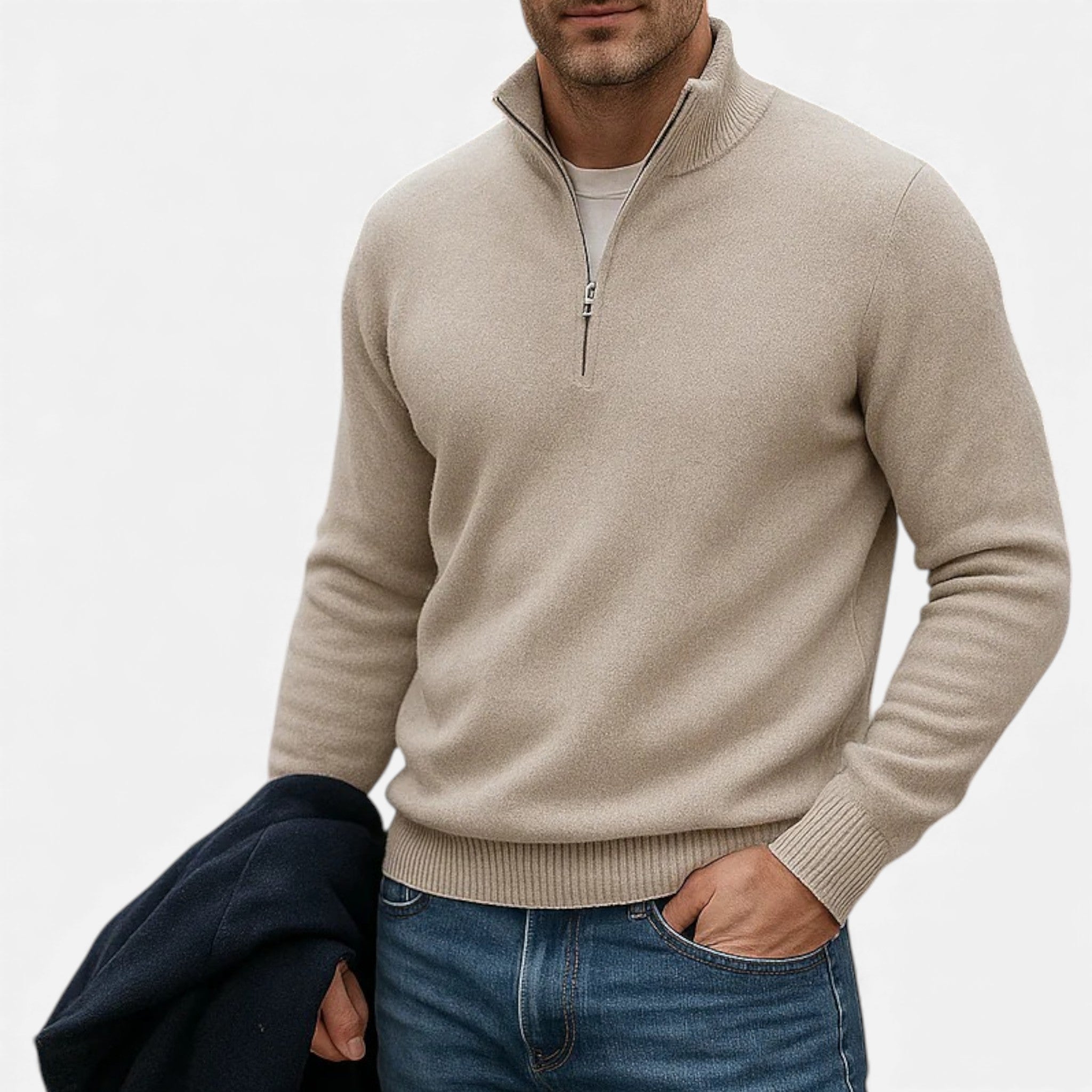 Old Fortune | Męski Sweter z Kaszmiru Half-Zip