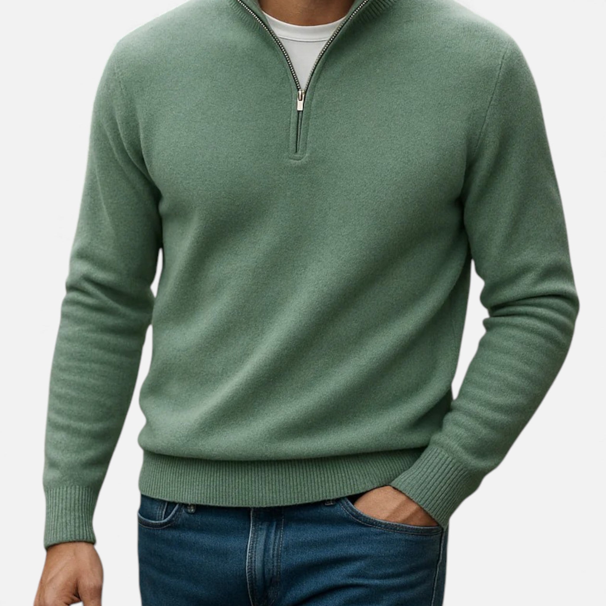 Old Fortune | Męski Sweter z Kaszmiru Half-Zip