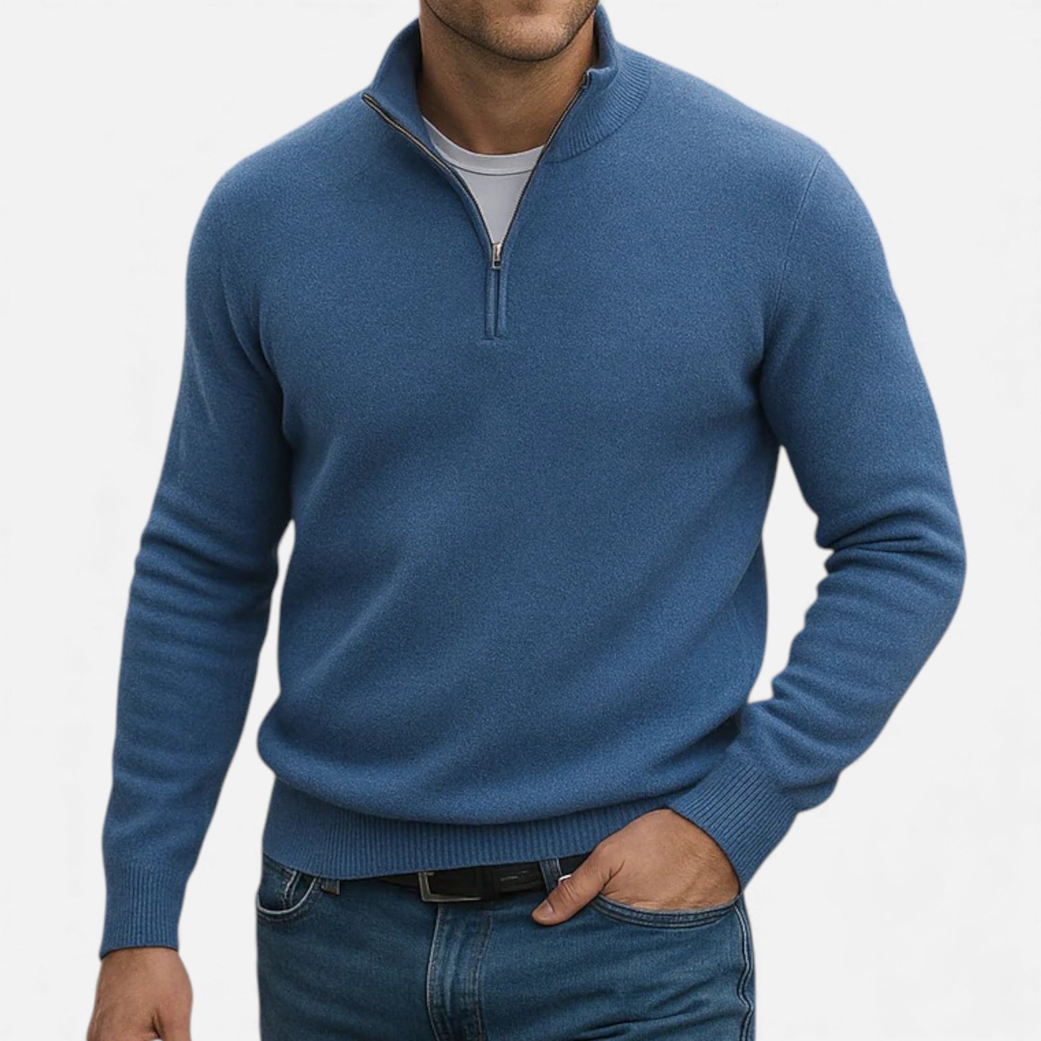 Old Fortune | Męski Sweter z Kaszmiru Half-Zip