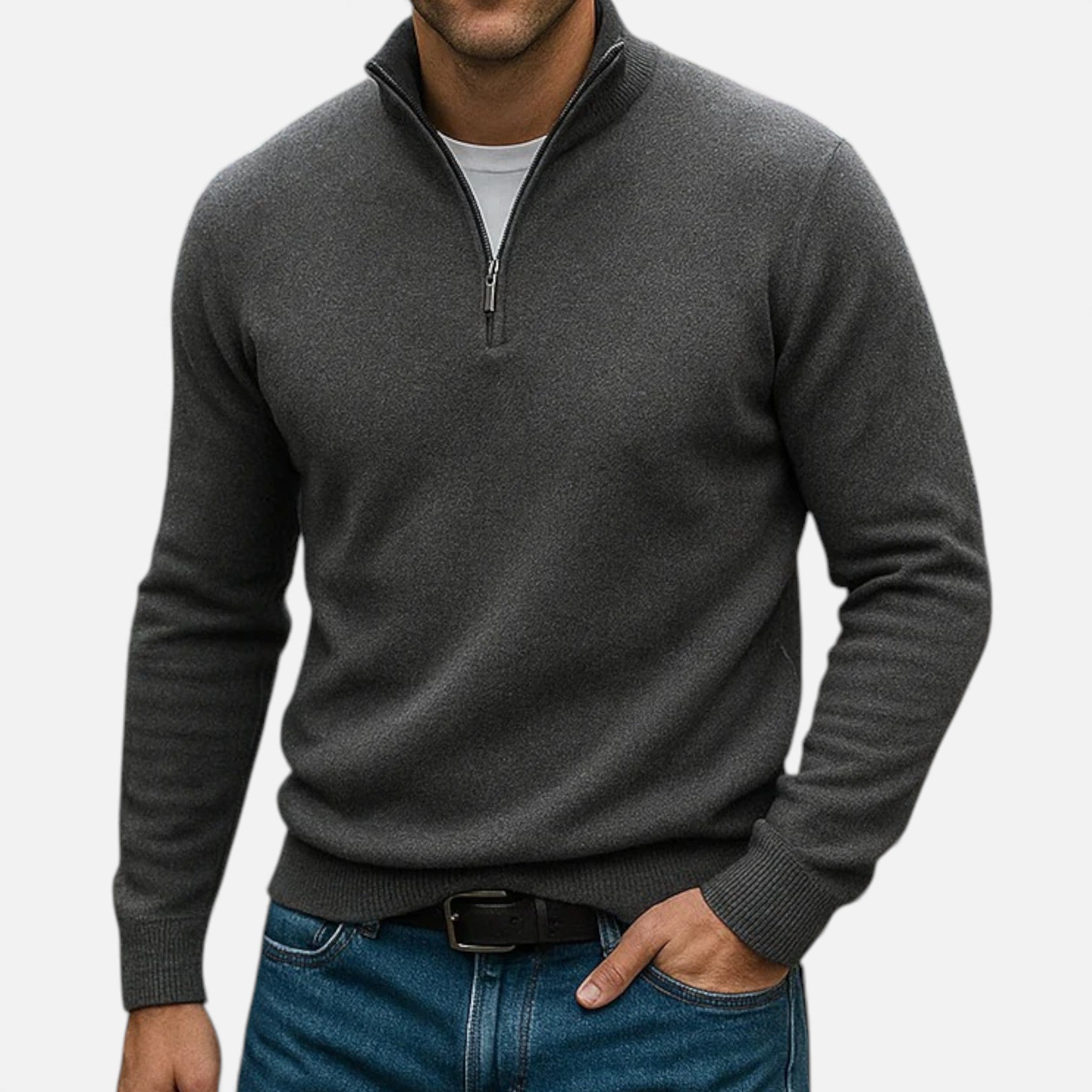 Old Fortune | Męski Sweter z Kaszmiru Half-Zip