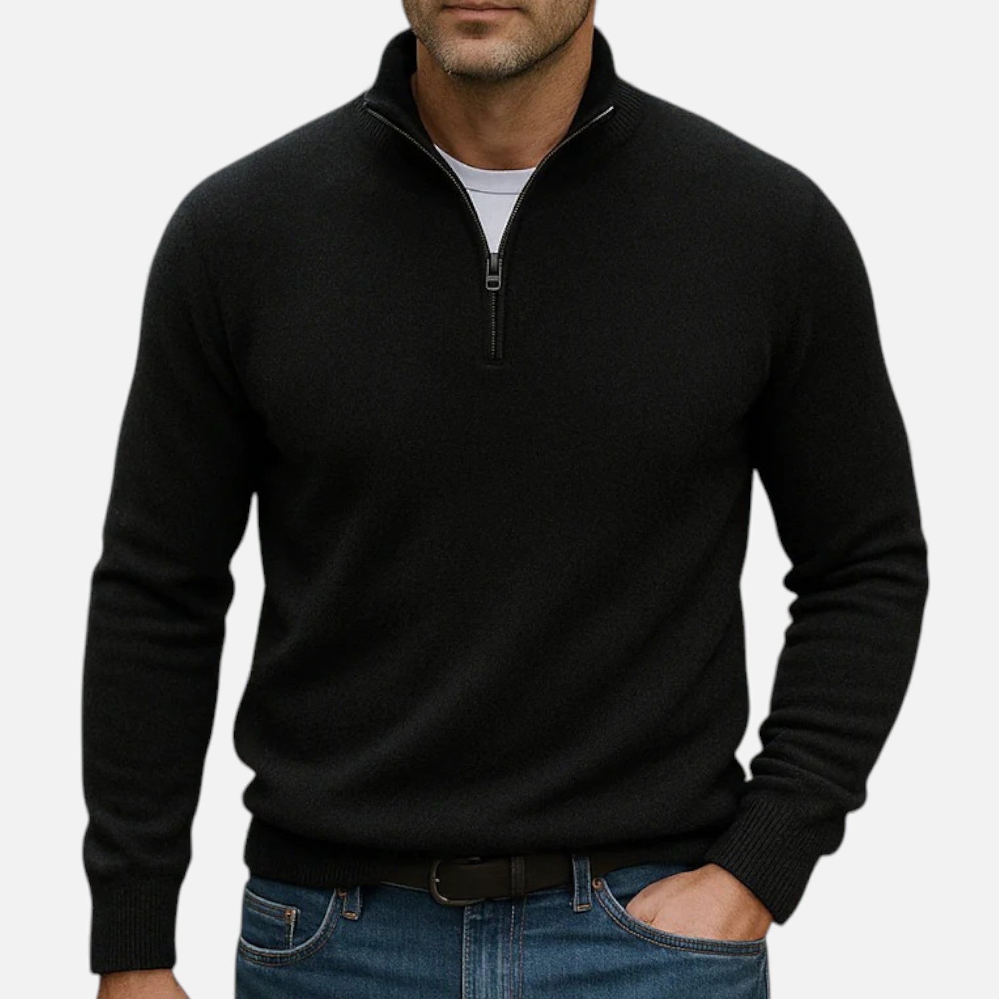 Old Fortune | Męski Sweter z Kaszmiru Half-Zip