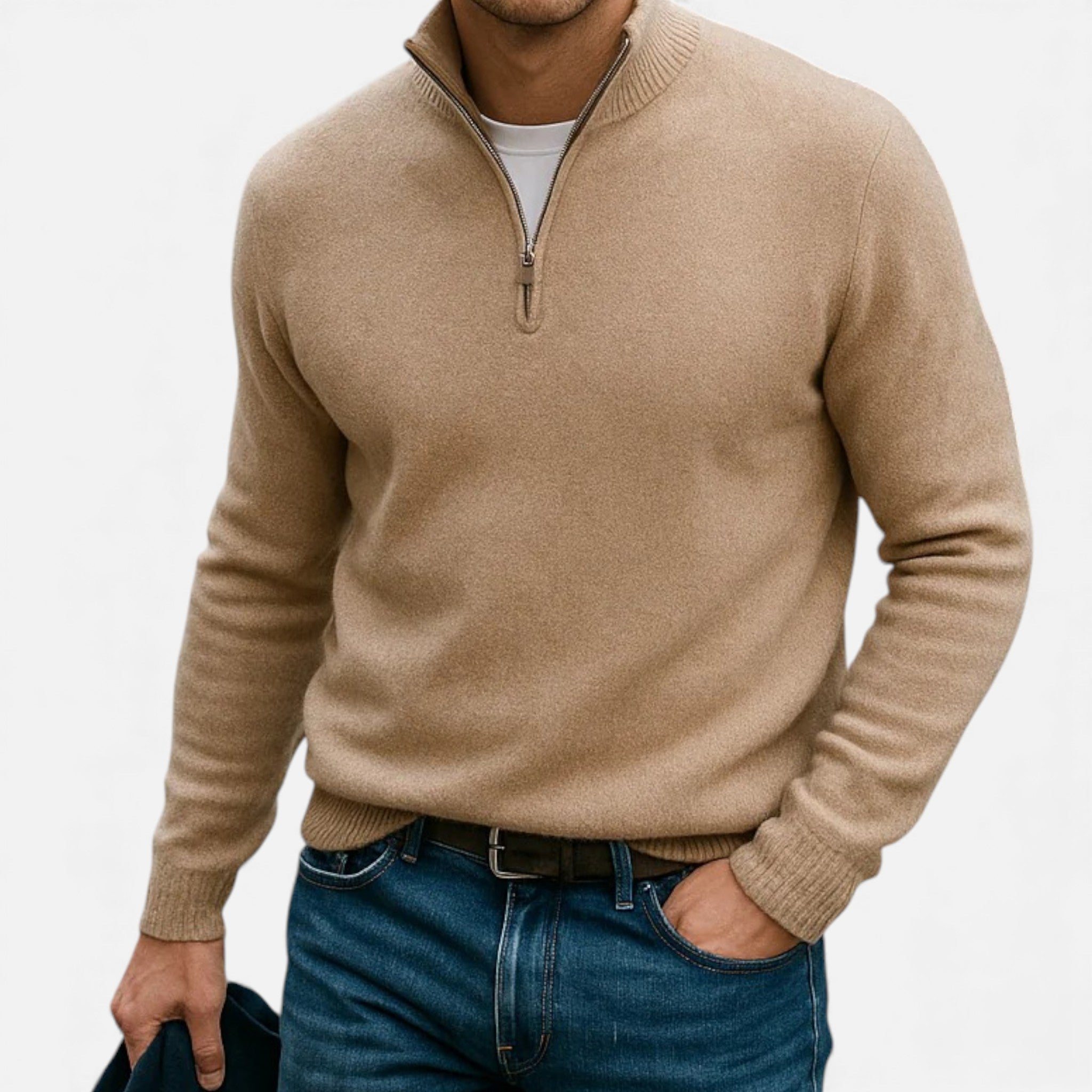 Old Fortune | Męski Sweter z Kaszmiru Half-Zip