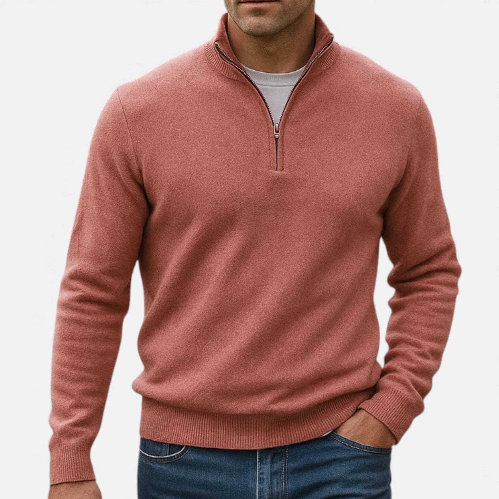 Old Fortune | Męski Sweter z Kaszmiru Half-Zip