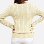Old Fortune | Damski Sweter Dzianinowy V-Neck z Wzorem