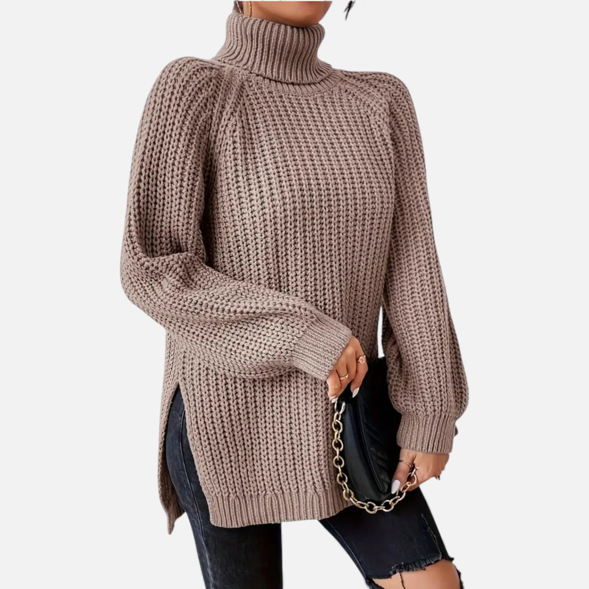 Old Fortune | Damski Sweter Dzianinowy z Wzorem Raglan