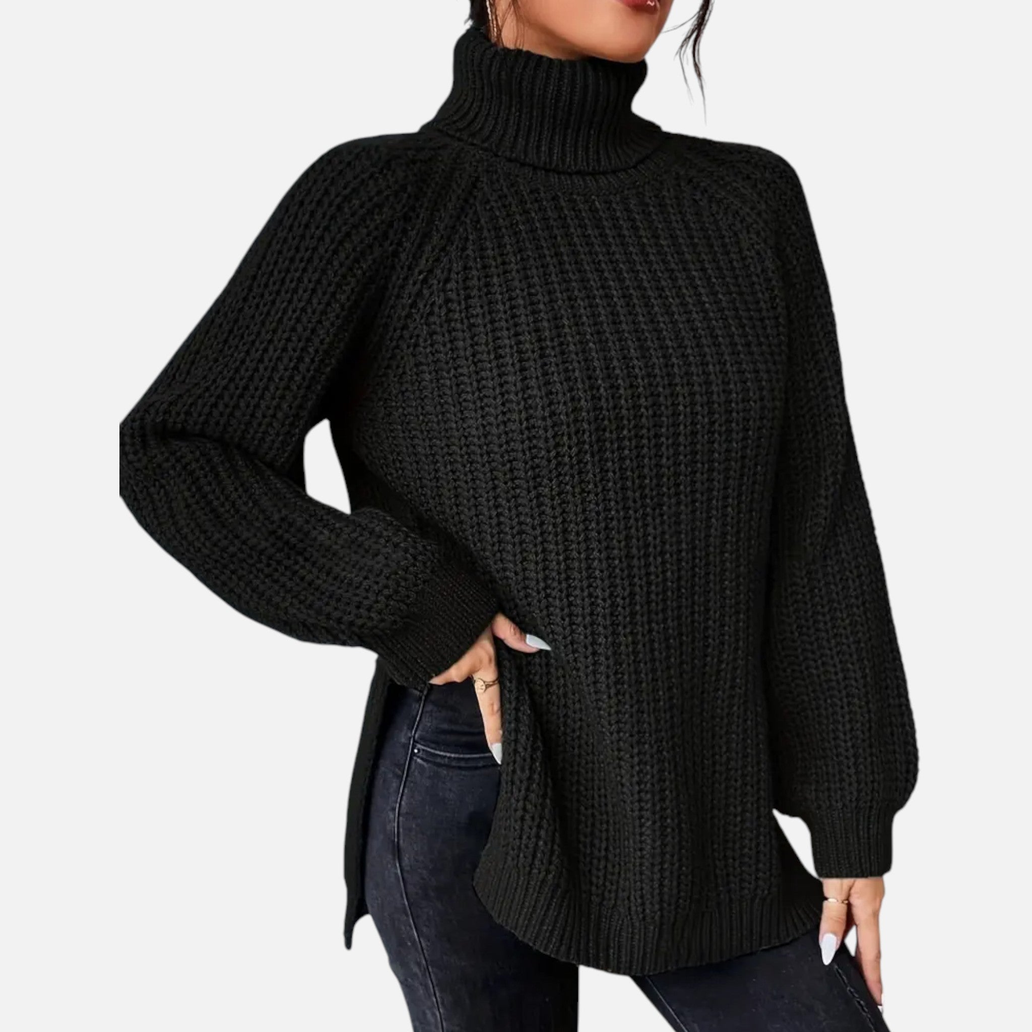 Old Fortune | Damski Sweter Dzianinowy z Wzorem Raglan